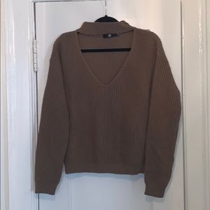 Knit Sweater with Open Front Detail